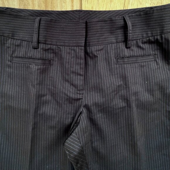 CABI WORK IT PINSTRIPE TROUSERS WOMEN’S sz 16 Wide Leg High Rise Black NWOT - Picture 2 of 12